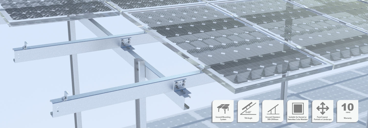 aluminum ground pv mounting system
