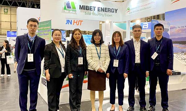 Mibet, 영국 태양광 및 저장 전시회 2023에서 PV 랙 시스템 전시